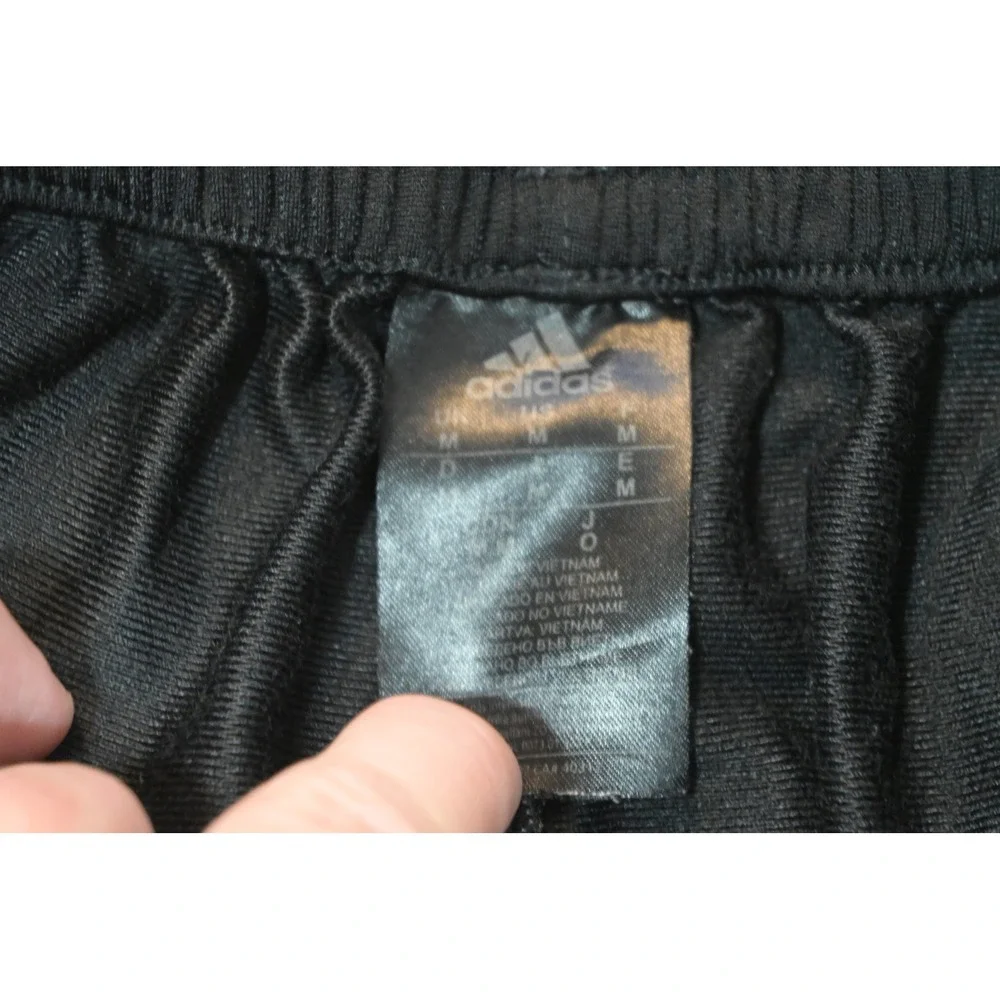 Adidas Track Sweat Pants Mens Medium Black White Stripes Athletic Excellent